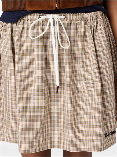 Checked mini skirt MIU MIU | MG240316T5F0594